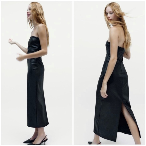 Zara faux leather dress NEW - Picture 6 of 7